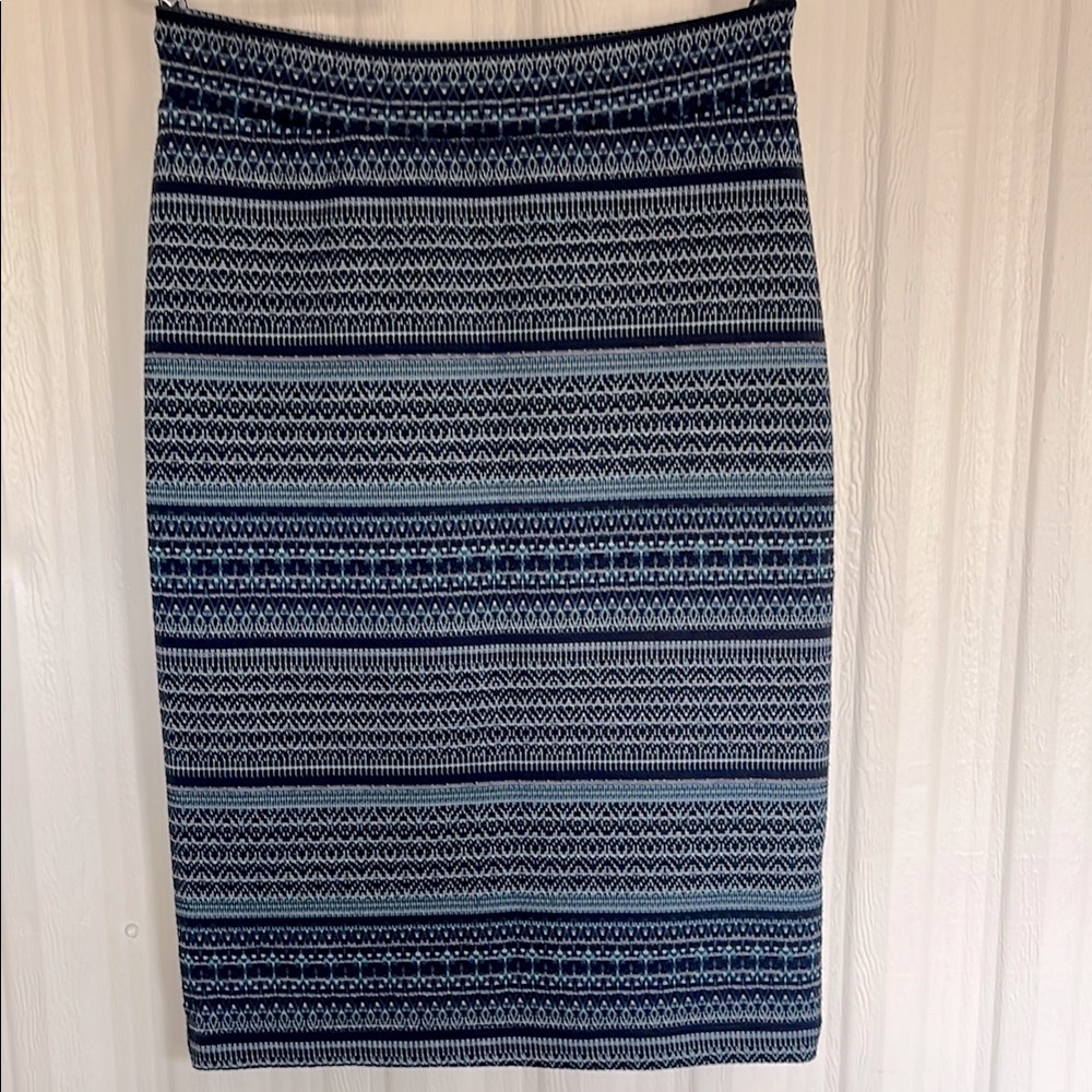 RENEE C. Blue‎ Patterned KNIT Skirt Womens S